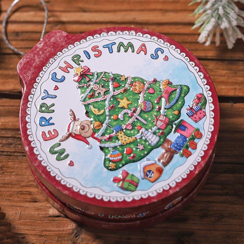 Christmas Large Capacity Candy Tin Box Iron Portable Durability Wear Resistance Storage Can Children Gift Boxes 12x11x4cm - ebowsos