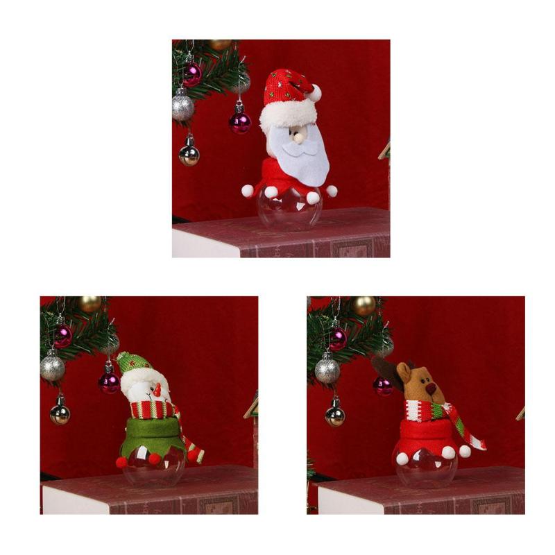 Christmas Party Decor Snowman Storage Box Elk Santa Candy Bottle Can - ebowsos