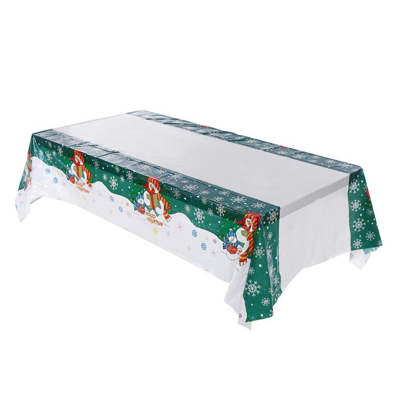 Christmas Rectangle PVC Cartoon Table Cloth Disposable Tablecloth Table Mat - ebowsos