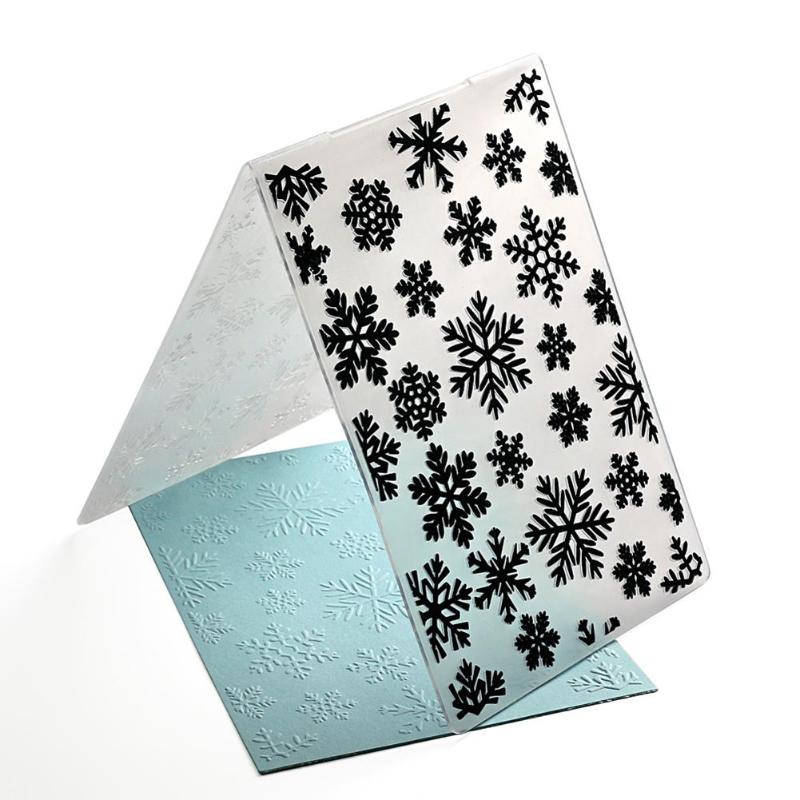 Christmas Snowflake Plastic Embossing Folder Stencil for Scrapbooking DIY Photo Album Decorative Embossing Folder Template Craf - ebowsos