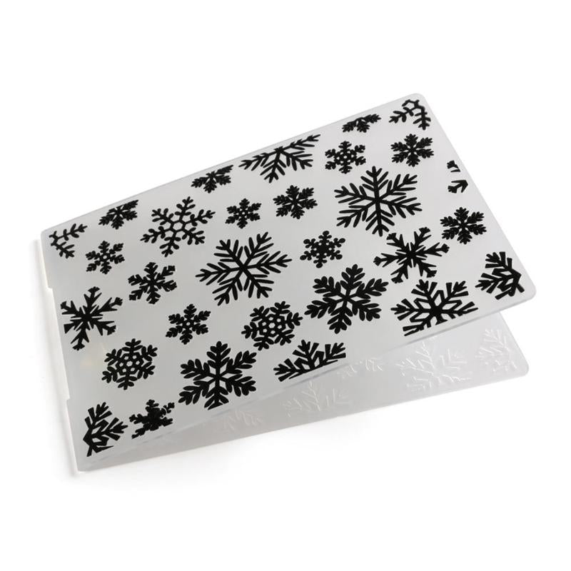 Christmas Snowflake Plastic Embossing Folder Stencil for Scrapbooking DIY Photo Album Decorative Embossing Folder Template Craf - ebowsos