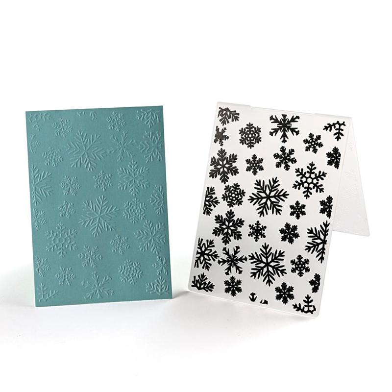 Christmas Snowflake Plastic Embossing Folder Stencil for Scrapbooking DIY Photo Album Decorative Embossing Folder Template Craf - ebowsos