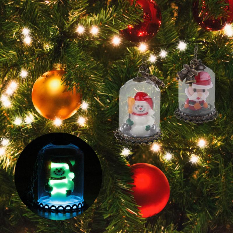 Christmas Tree Ornaments Luminous Hanging Pendant Kids Gift Holiday Decor - ebowsos