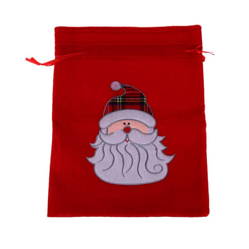 Christmas Velvet Embroidered Pouches Presents Bag Gift Bags D4 - ebowsos