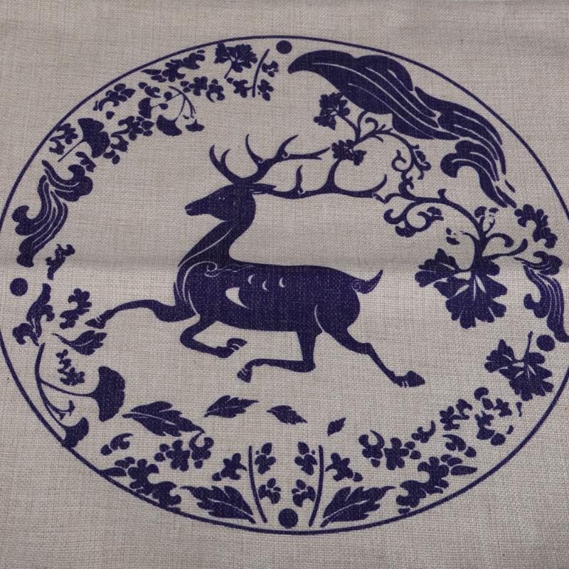Classic Blue and White Porcelain Pattern Case Classic Chinese Style Home Decorative covers Cotton Linen Cotton Pillow Case - ebowsos