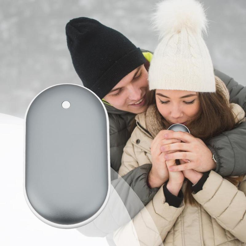 Cobblestone Shape USB Rechargeable Electric Hand Warmer Charging Heater - ebowsos