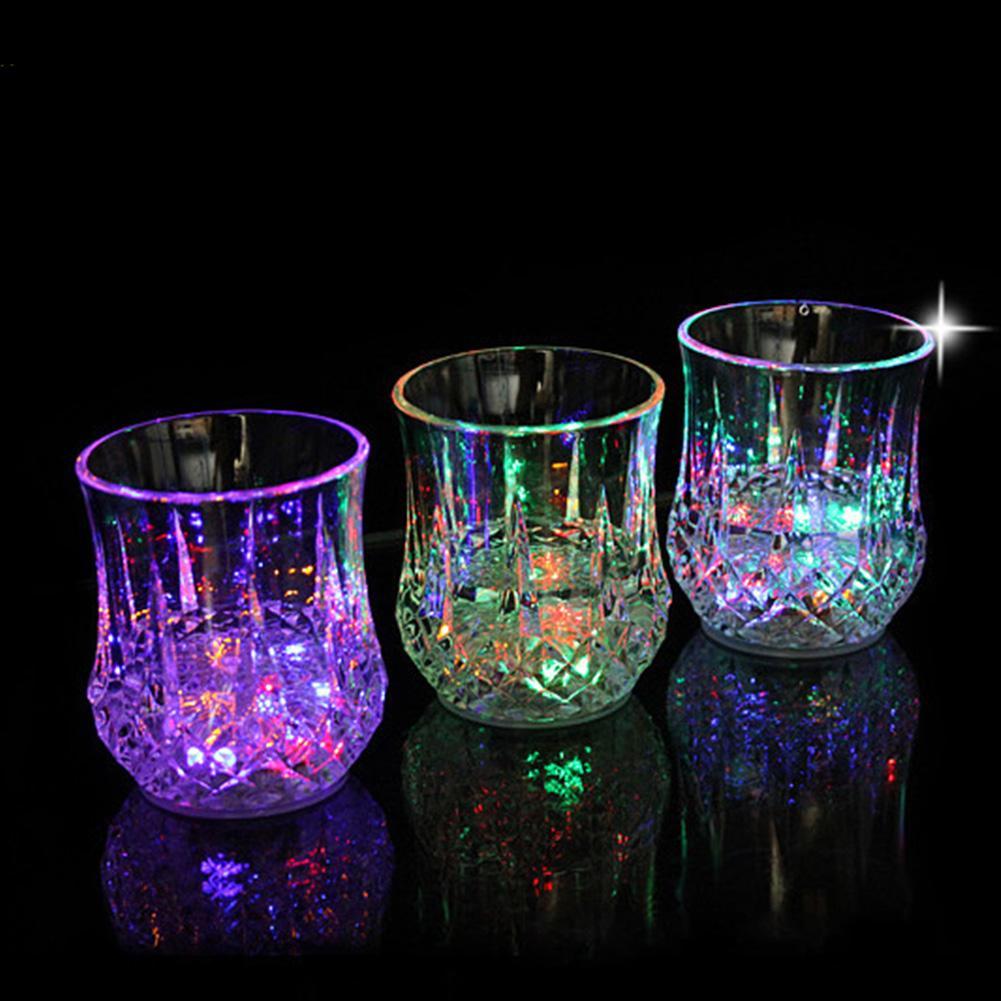 Colorful LED Wine Drink Cup Toy Bar Shaped Water Sensing LED Flash Light Party for Baby Pretend Party Home Decoration Toy-ebowsos