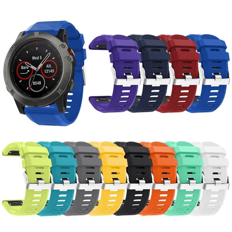 Colorful Soft Silicone Quick Release Watch Band Bracelet Strap Replacement for Garmin Fenix 5X GPS Smart Watch - ebowsos