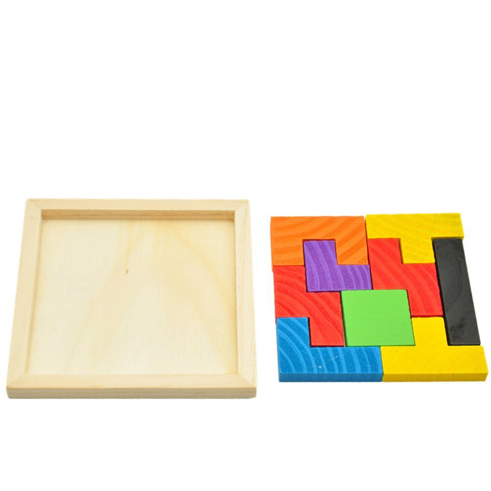 Colorful Wooden Tetris Game Educational Jigsaw Puzzle Toys Develop Baby Intelligence Wood Tangram Brain Teaser Kids Toys Gifts-ebowsos