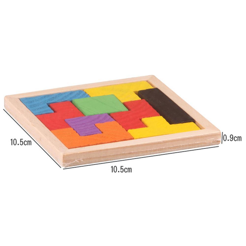 Colorful Wooden Tetris Game Educational Jigsaw Puzzle Toys Develop Baby Intelligence Wood Tangram Brain Teaser Kids Toys Gifts-ebowsos
