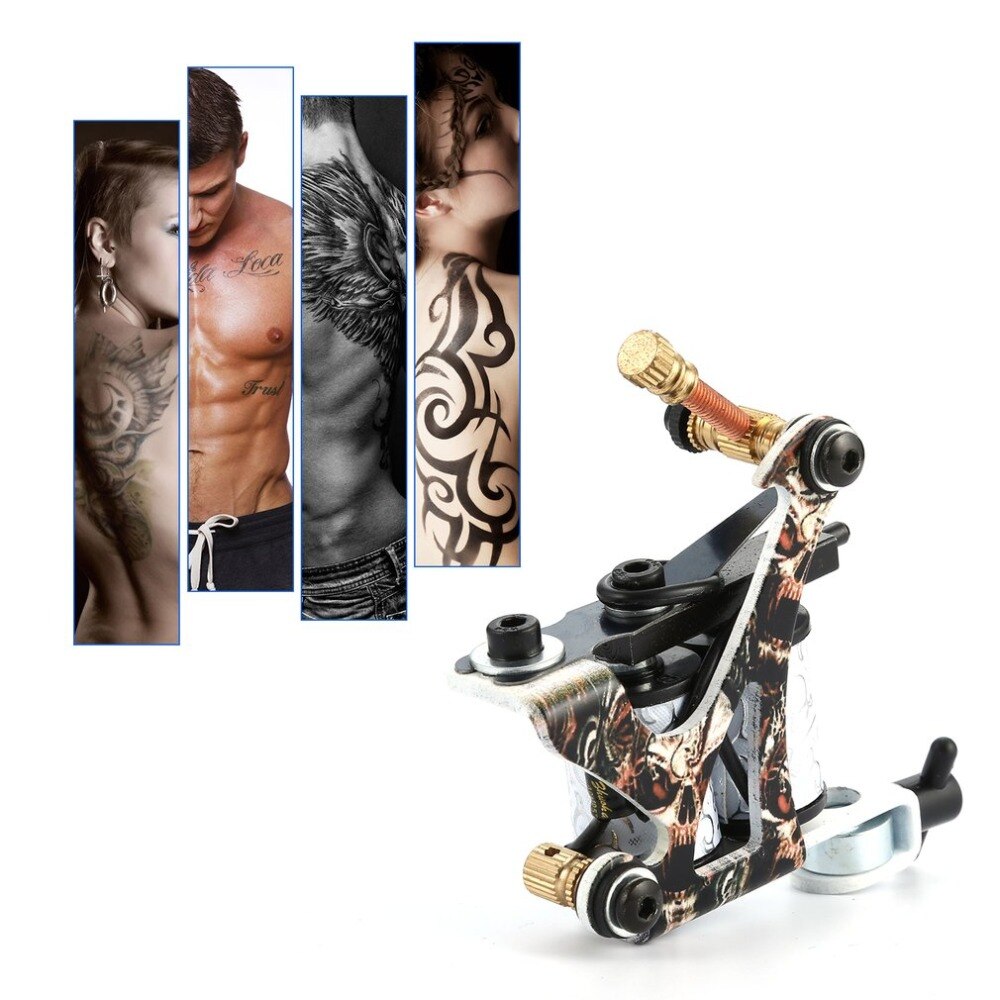 Complete Tattoo Kit Tattoo Machine Gun Black Ink Set Power Supply Grips Body Arts Tools Tattoo Accessories Permanent Makeup - ebowsos
