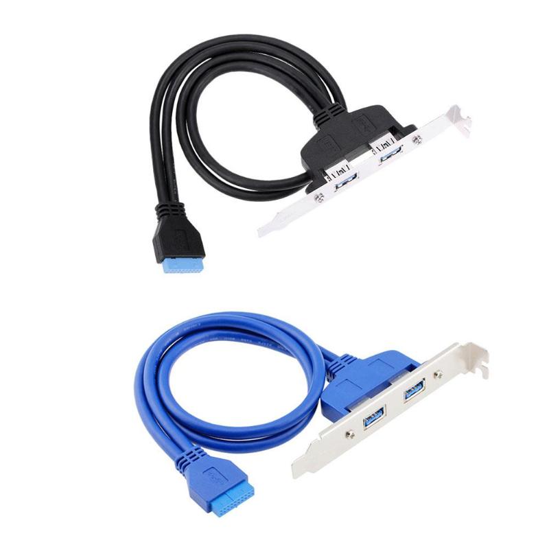 Computer PC Chassis Rear PCI Cable Panel USB3.0 20P-2AF Baffle Bit Line 20Pin to USB 3.0 Female Double Headed Cord Wire - ebowsos