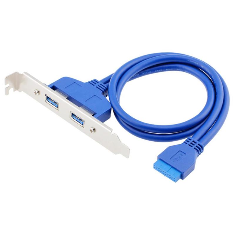 Computer PC Chassis Rear PCI Cable Panel USB3.0 20P-2AF Baffle Bit Line 20Pin to USB 3.0 Female Double Headed Cord Wire - ebowsos