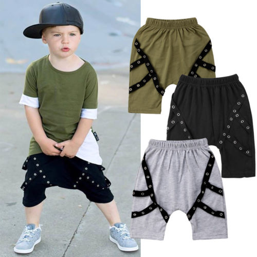 Cotton Kids Baby Boys Girls Shorts Harem Pants Leggings Casual Sport Trousers - ebowsos