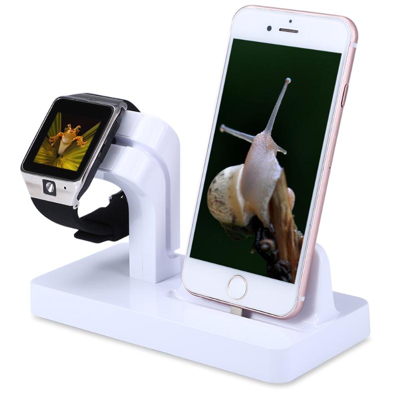 Creative 2 in 1 Multifunctional Charging Dock Stand Phone Holder For iPhone 7 7P 6 6P 6s 6SP 5s 5c 5 SE for iWatch iPad Bracket - ebowsos