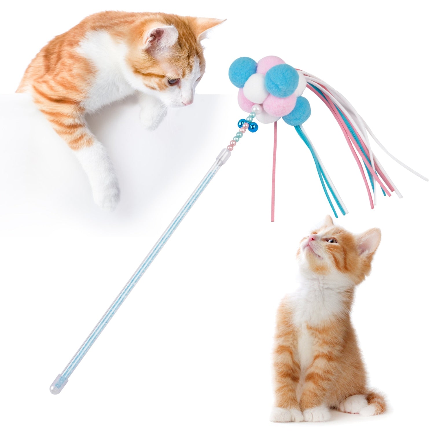 Creative Cat Teaser Wand Creative Plush Tassel Bell Cat Teaser Toy Cat Interactive Toy Pet Toy Supplies 2019 New Arrive-ebowsos