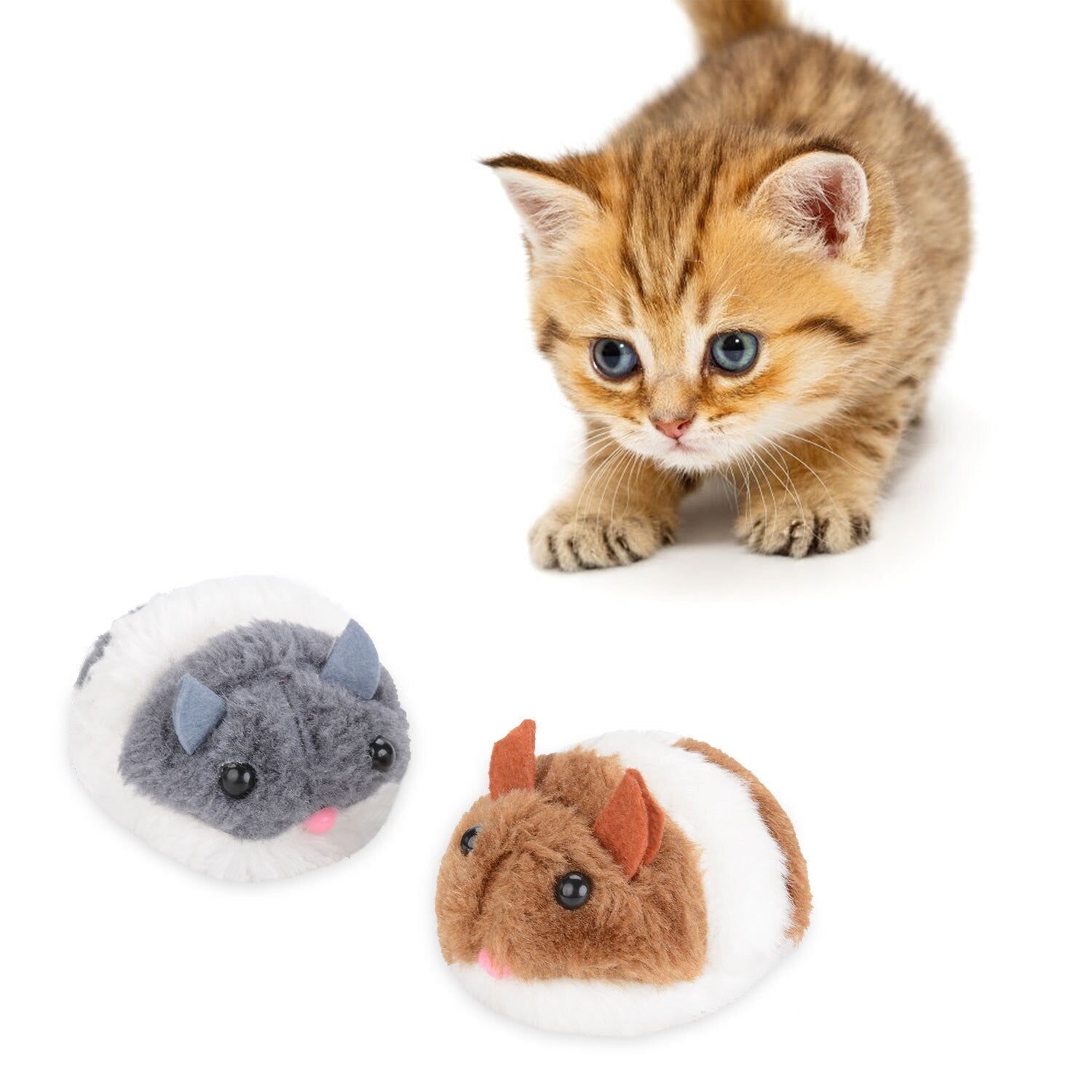 Creative Cat Toys Bite-Resistant Mice Shape Vibrating Moving Cat Interactive Toy Cat Chew Toys Pet Supplies-ebowsos