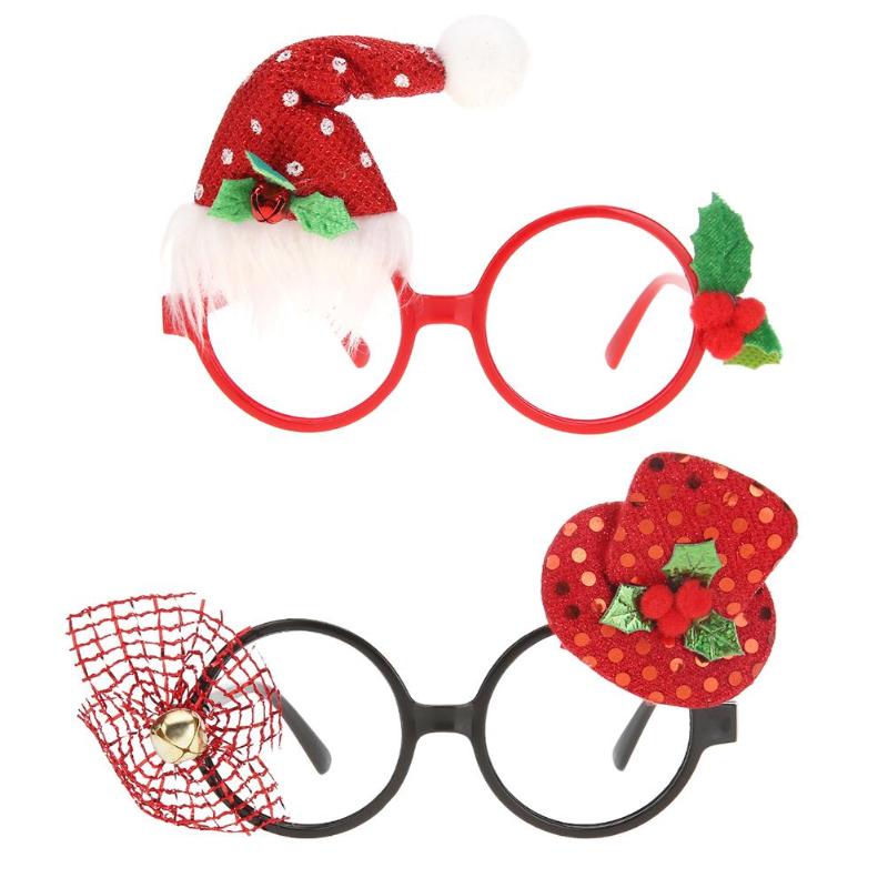 Creative Christmas Party Glasses Frame New Year Xmas Decoration Ornaments - ebowsos
