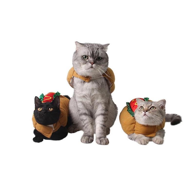 Creative Hot Dog Hamburger Dog Costume Outfits Pets Warm Christmas Clothes Beautiful Dog Vests For Pets - ebowsos
