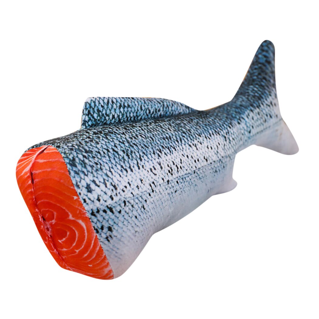 Creative Interesting Plush Simulation Fish Cat Mint Artificial Fish Shape Pet Chew Toy Pet Interactive Training Supplies-ebowsos