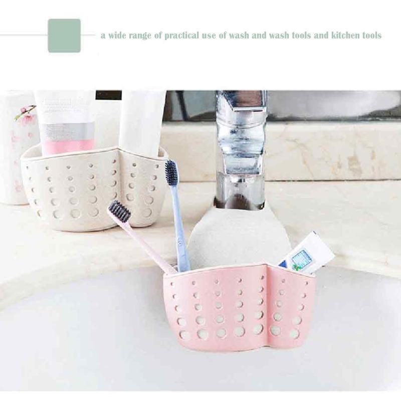 Creative Kitchen Sponge Spoon   Adjustable Sink Drainer Hanging Basket Storage Box Holder Kitchen Organizer - ebowsos
