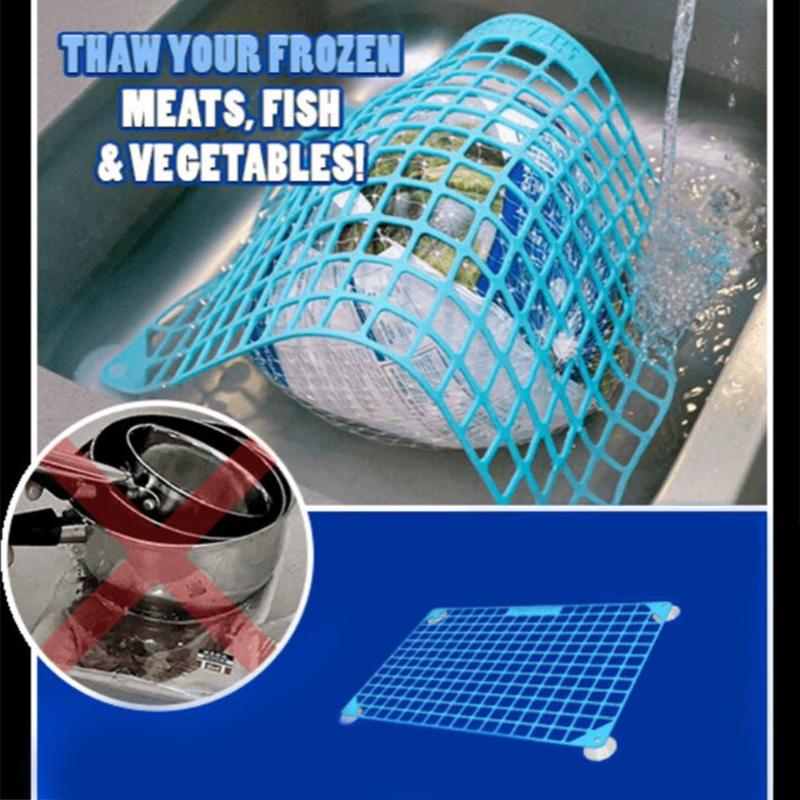 Creative Multi-Purpose Plastic Food Defrost Net Vegetables Meat Thawing Pad - ebowsos