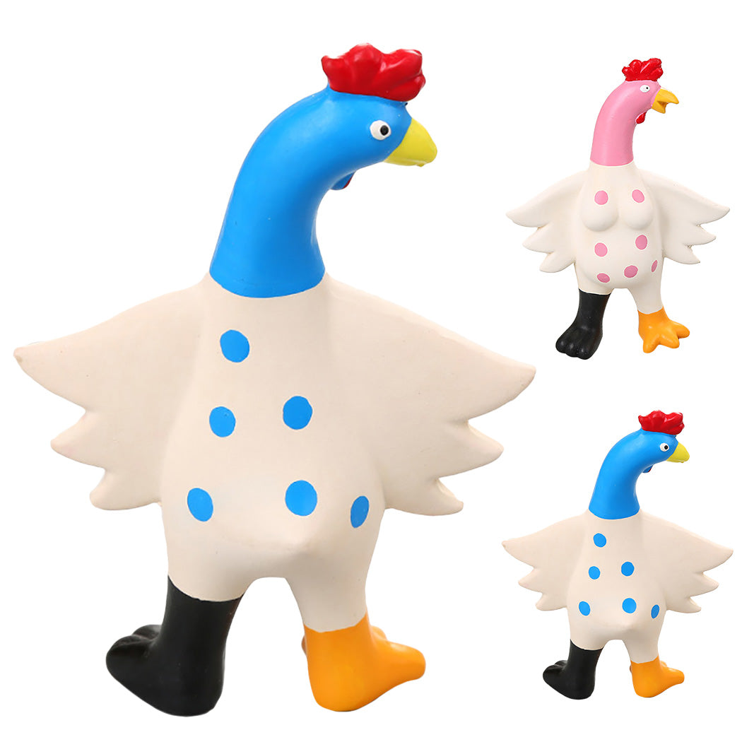 Creative Squeaky Bite Resistant Pet Dog Toy Cute Latex Chicken Shape Vocal Molars Vent Toy Pet Interactive Supplies-ebowsos