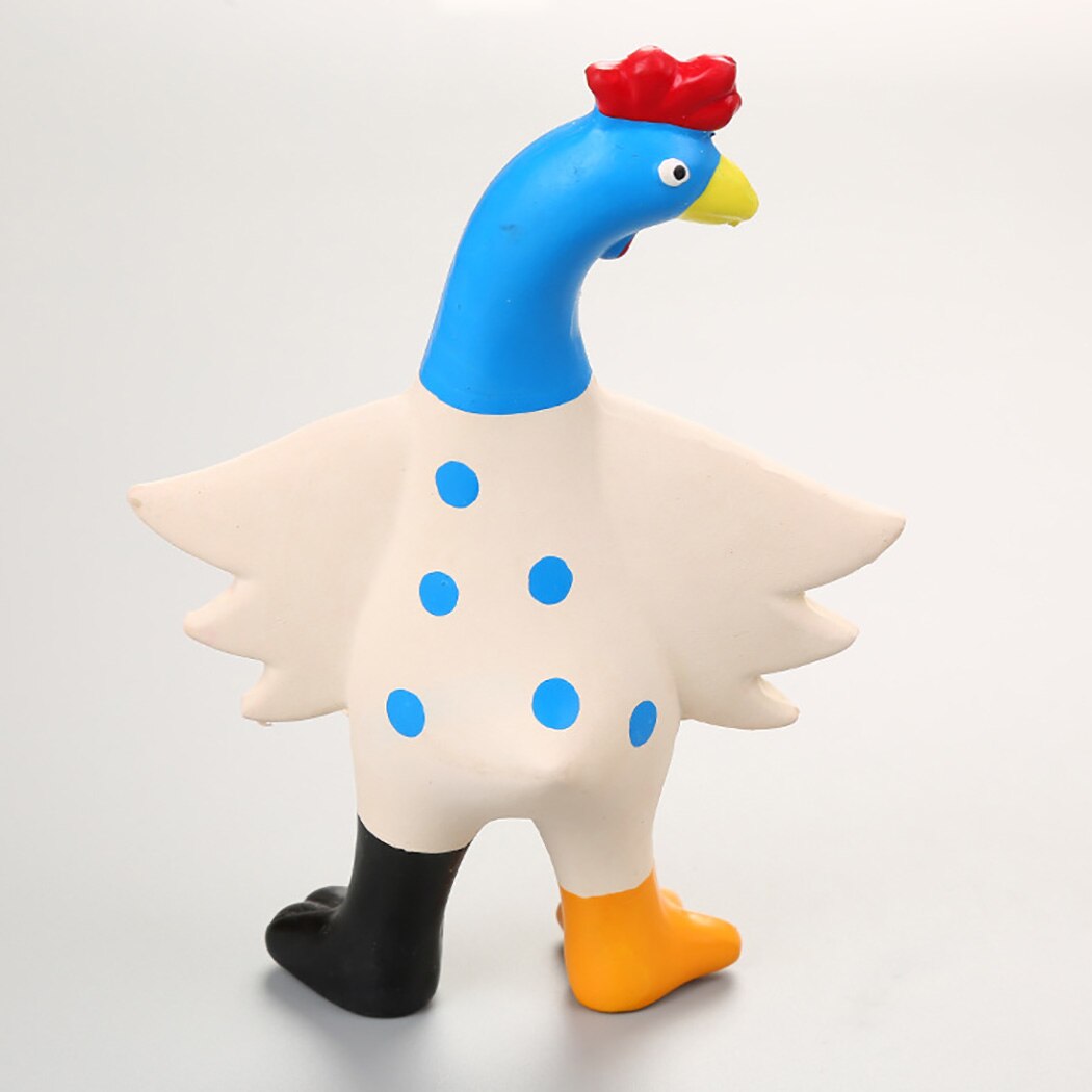 Creative Squeaky Bite Resistant Pet Dog Toy Cute Latex Chicken Shape Vocal Molars Vent Toy Pet Interactive Supplies-ebowsos