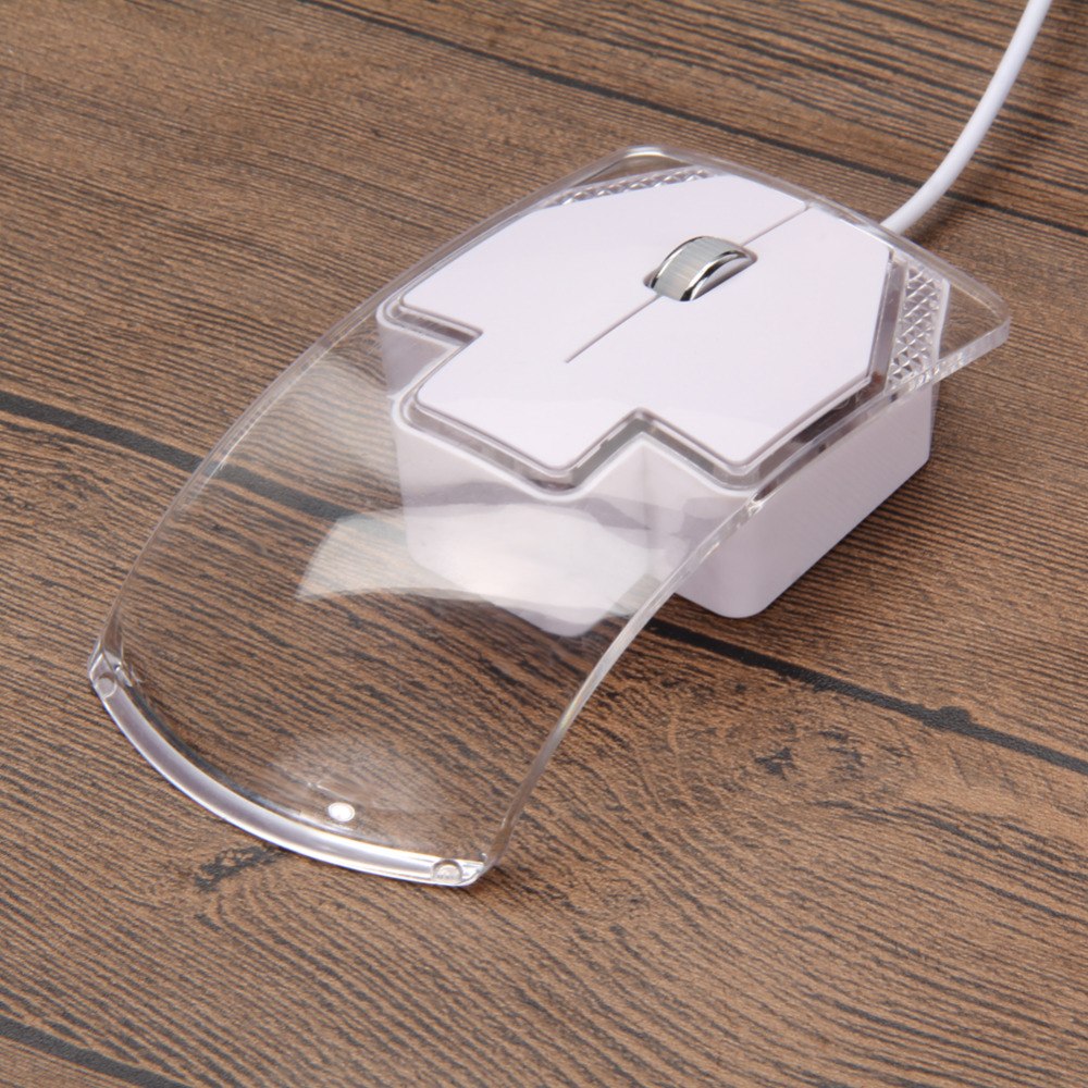 Creative Transparent Led Optical Wired Mouse Beautiful Blue Light USB Mouse Mice For Computer PC Laptop Desktop - ebowsos