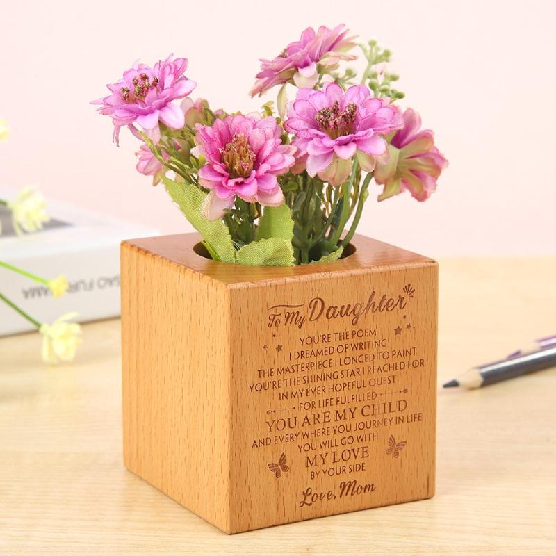 Creative Wooden Craft Home Creative for Rustic Decor Succulent Flowerpot Candle Holder Necessary Household Decoration Gadgets - ebowsos