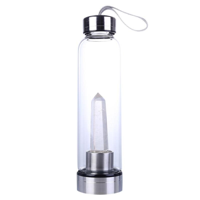 Crystal Energy Cup Fashionable Obelisk Wand Healing Elixir Reiki Quartz Water Glass Bottle Necessary Outdoor Sport Gadgets - ebowsos