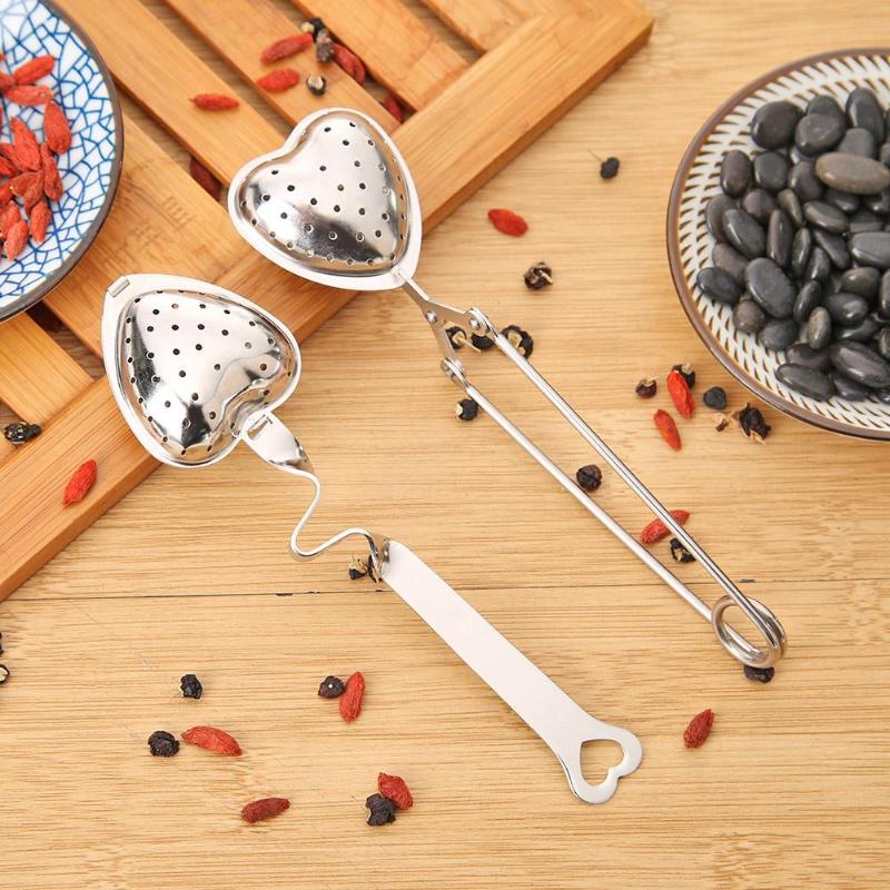 Cute And High Quakity Love Heart Shape Tea Ball Filter Stainless Steel Tea Locking Spice Strainer - ebowsos