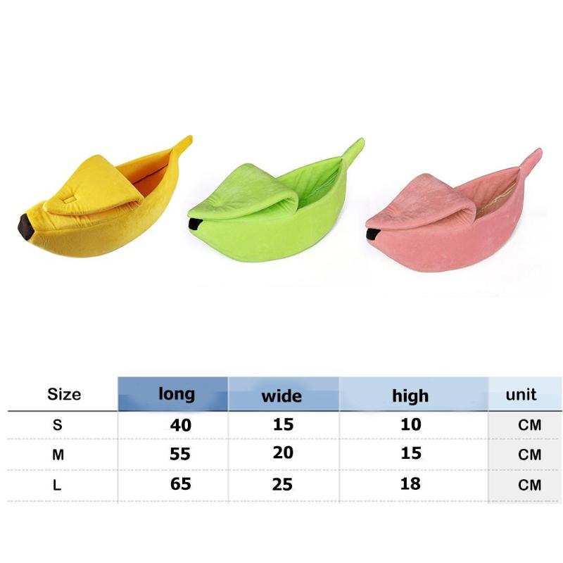 Cute Banana Shape Warm Pets Bed House Dog Puppy Mat Basket Cozy Cat Nest Kennel Ultra-soft Short Plush Comfortable and Warm - ebowsos