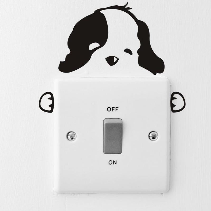 Cute Cat Dog Waterproof Switch Sticker DIY Removable Wall Decals Home Decor Switch Stickers Cute Lovely Animals Dropshipping - ebowsos