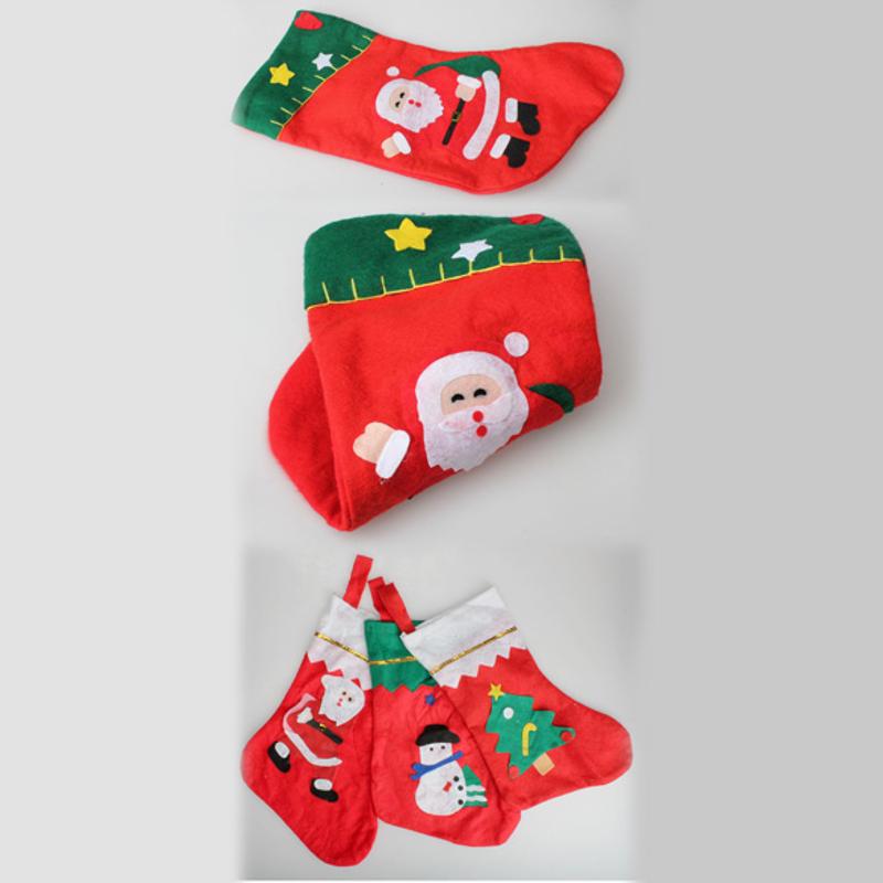 Cute Christmas Decoration Santa Claus Socks Gifts Christmas Stocking Gift Bag as Children Gifts Home Decoration Dropshipping - ebowsos