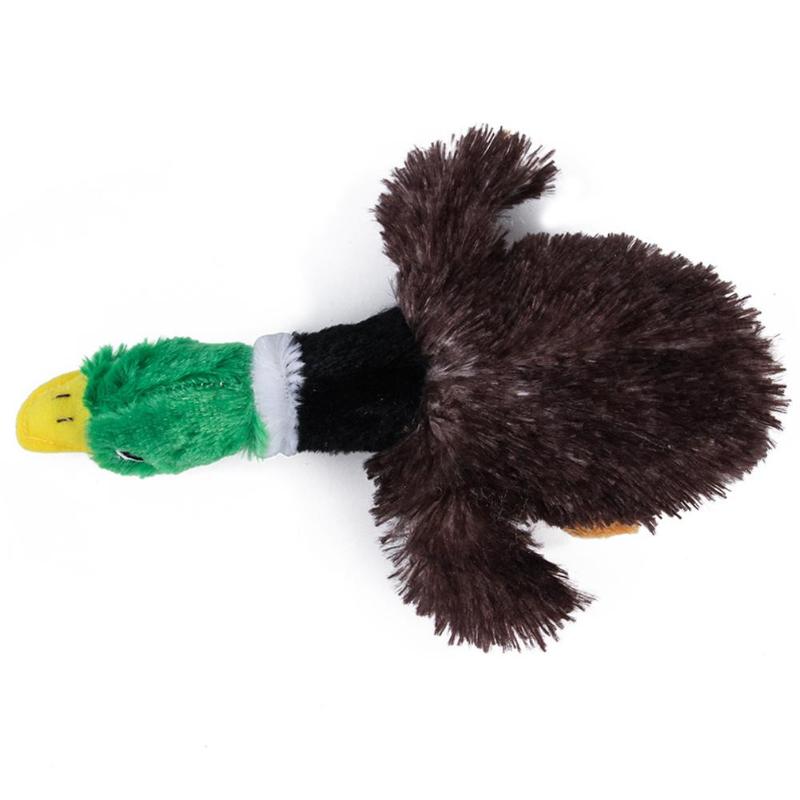 Cute Dogs Plush Toy Pet Dog Wild Duck Squeak Bite Chew Molar Interactive Toys Dual Stitching Durability And Freight Reduction - ebowsos