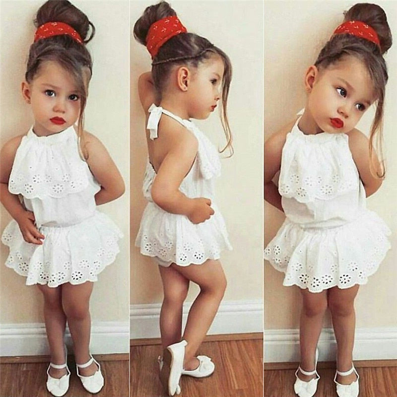 Cute Newborn Kids Baby Girl Infant Lace Romper Dress Jumpsuit Playsuit Clothes Outfits - ebowsos