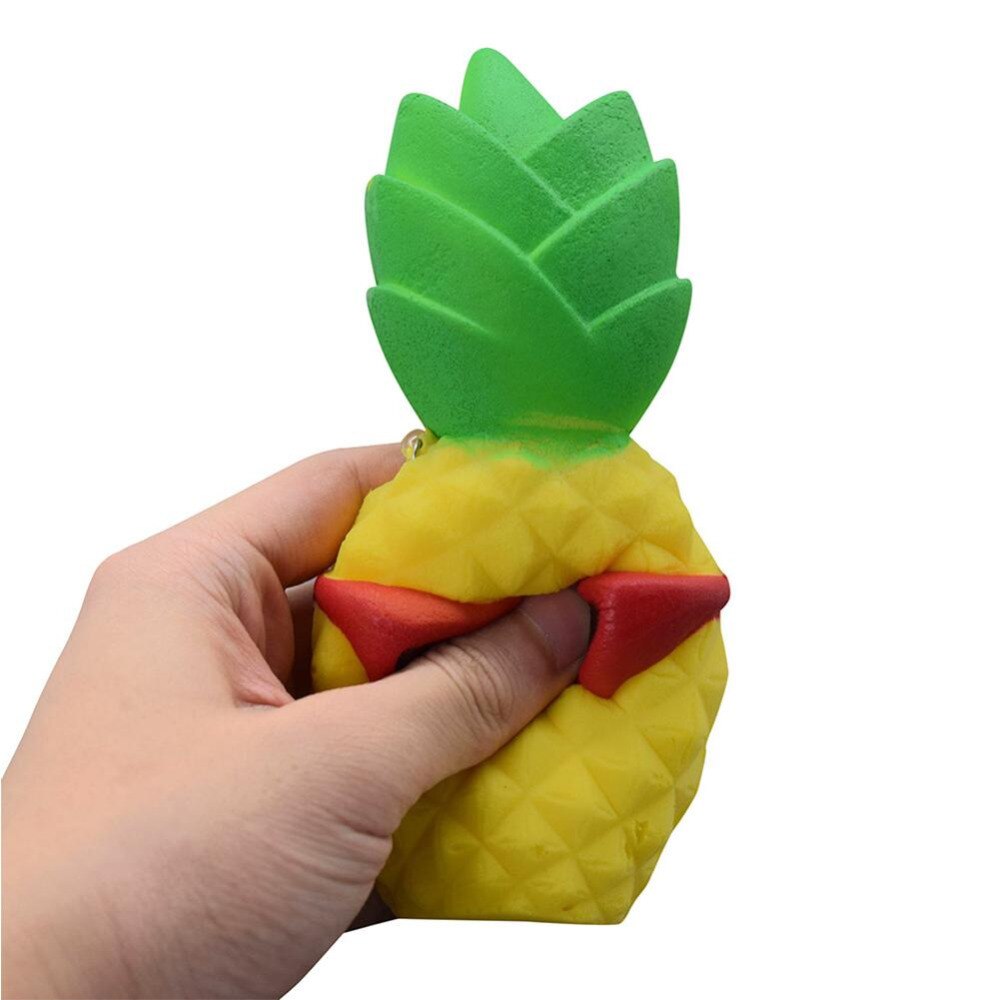 Cute Slow Rising Squeeze Toy Artificial Pineapple Shape Anti-Stress Squeeze Toy & Chain for Children Adults Anxiety Attention-ebowsos