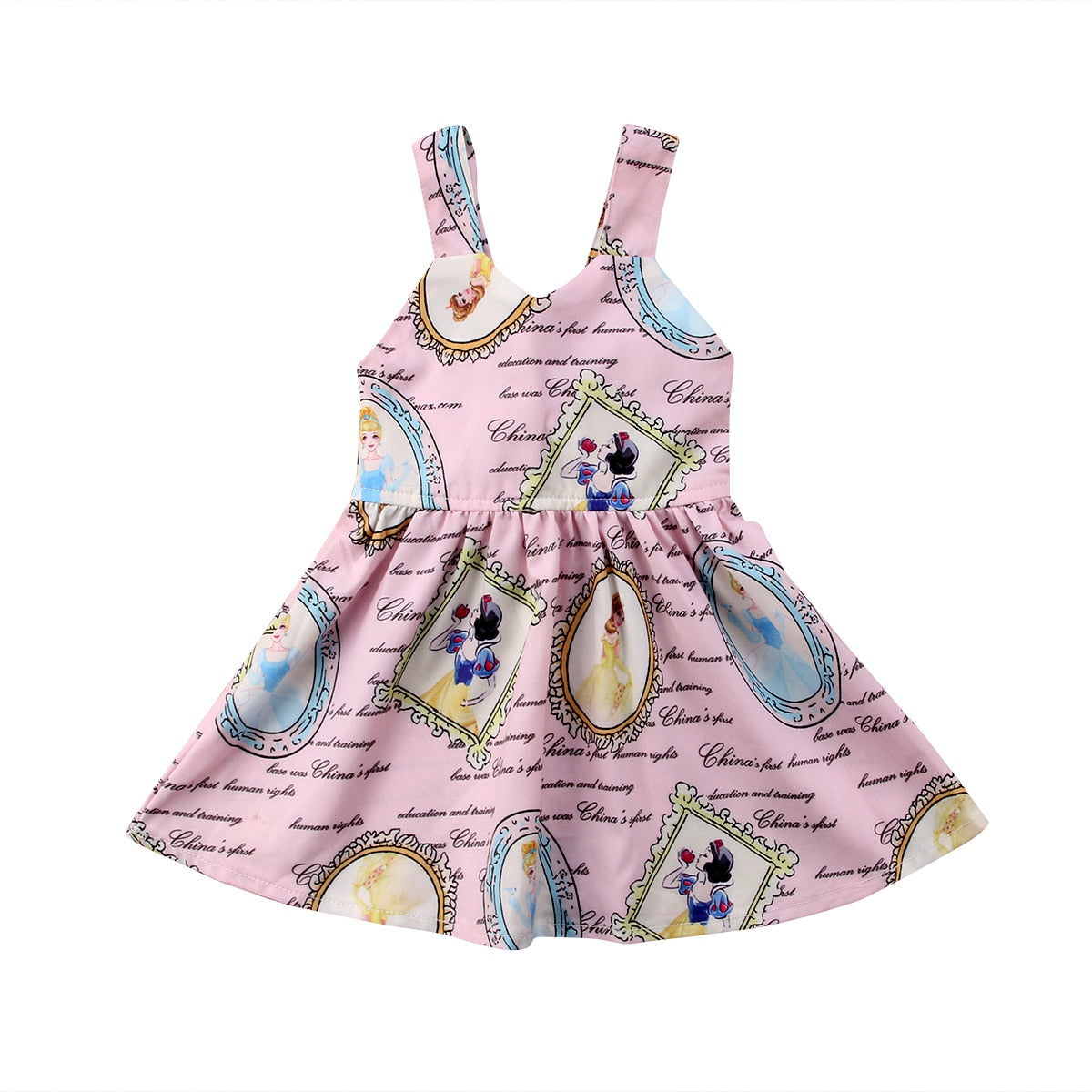 Cute Summer Newborn Baby Princess dress Sleeveless Snow White Girl Mini Dress Party Sundress Backless Dresses Clothes - ebowsos