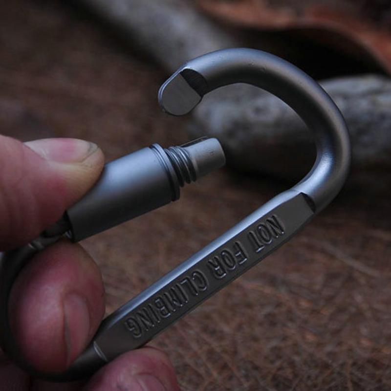 D-Shaped Aluminum Alloy Carabiner Screw Lock Hook Clip Key Ring Outdoor Tools Camping Equipment Hiking Tools Outdoor Tool-ebowsos
