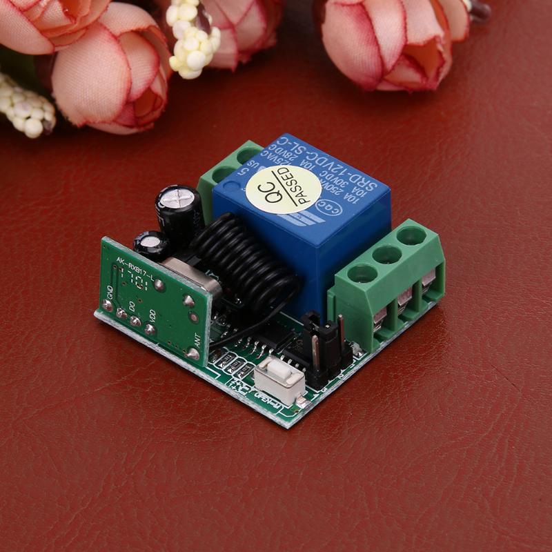 DC 12V Single Open Metal Button Two Key /433 MHz Remote Control Learning Method Transmit 20-100M - ebowsos