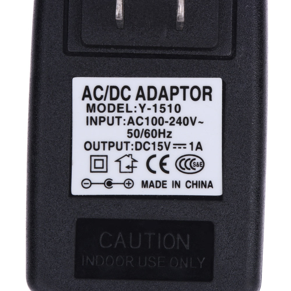 DC15V 1A Adapter AC 100V-240V to DC 15V Converter Power Supply Adapter 5.5*2.5 mm Power Supply Adapter AU/EU/UK/US Plug - ebowsos