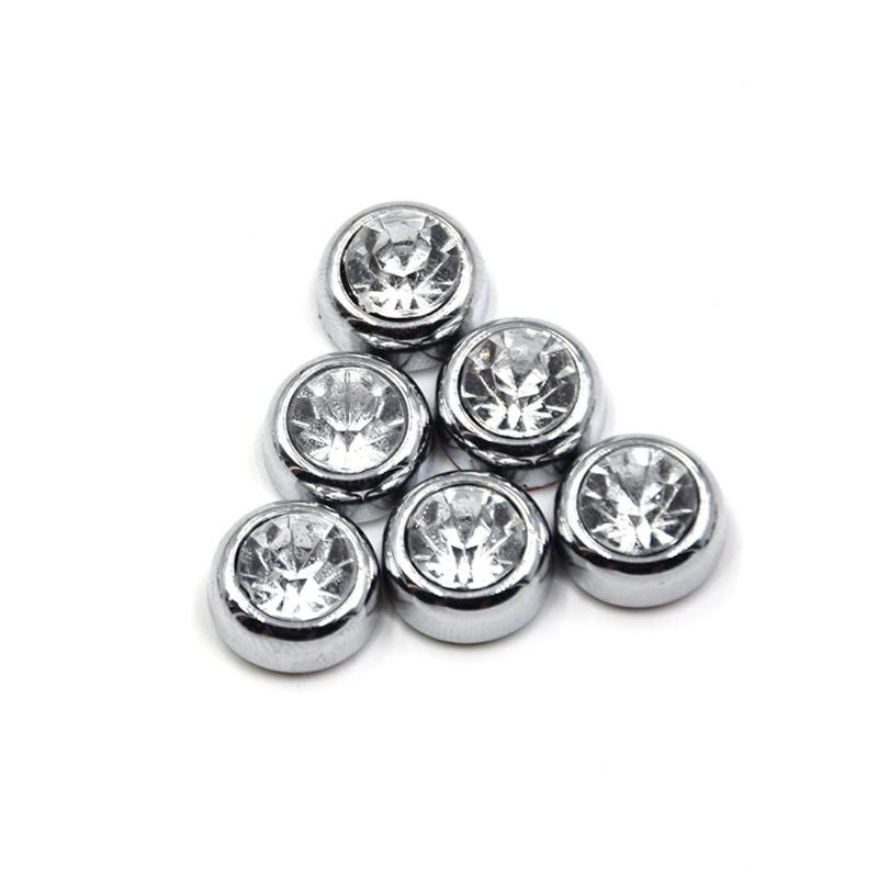 DIY Car 13mm 6pcs Crystal Diamond Decoration Sticker - ebowsos
