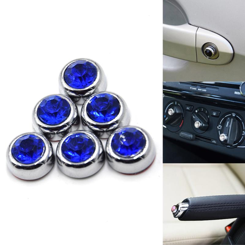 DIY Car 13mm 6pcs Crystal Diamond Decoration Sticker - ebowsos