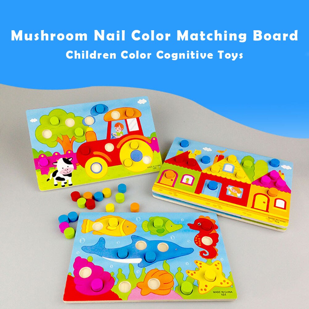 DIY Cartoon Wooden Puzzle Toys Baby Early Learning Educational Creative Toy Tangram Jigsaw Board Kid Wood Puzzle-ebowsos