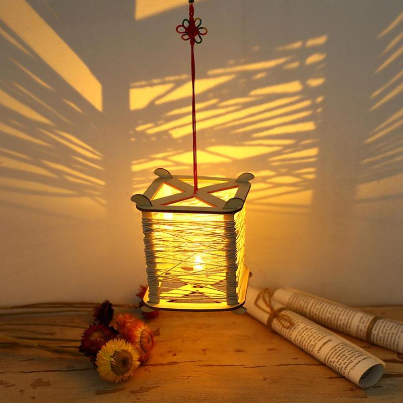 DIY Crafts Luminous Lantern Hemp Rope Chinese Knot Pendant Hanging Ornament Led Luminous Table Cabins Handmade Lights - ebowsos