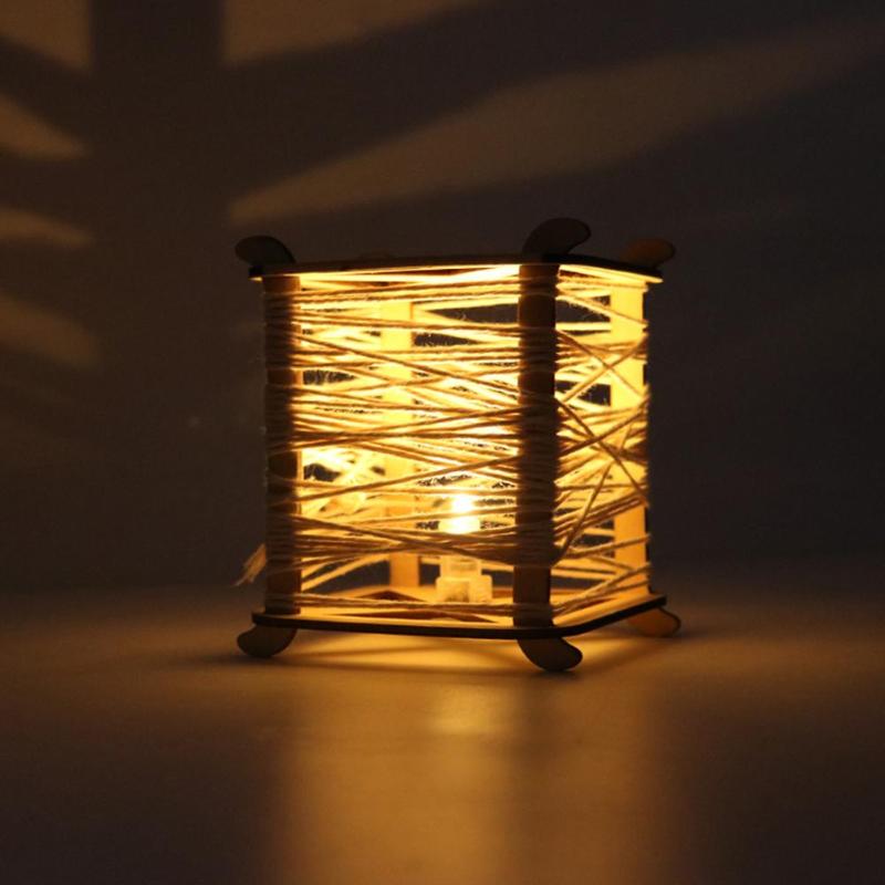 DIY Crafts Luminous Lantern Hemp Rope Chinese Knot Pendant Hanging Ornament Led Luminous Table Cabins Handmade Lights - ebowsos