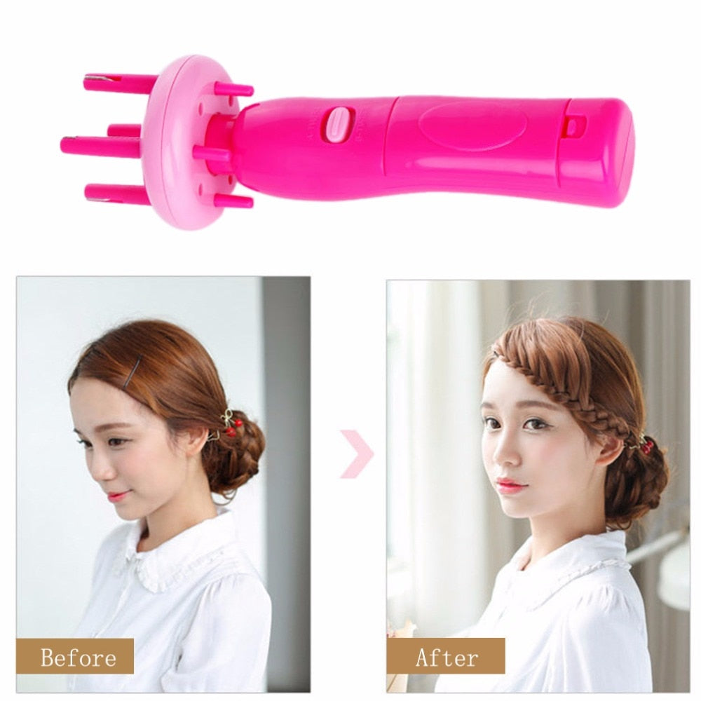 DIY Electric Fashion Hair Braiding Braider Tools X-Press Automatic Braid Knitted Device Fast Women Hair beauty Care Styling Tool - ebowsos