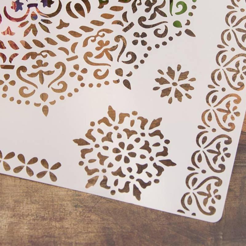 DIY Flower Coffee Stencils Cake Baking Template Scrapbooking Painting Baking Decor Tools Bakeware - ebowsos