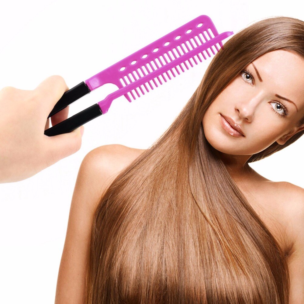 DIY Salon Folding Hairdressing Styling Hair Straightening V Type Comb Clip Design Fashion Salon Hairbrush Tools Hair Care - ebowsos